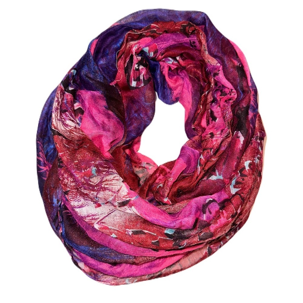 Dark purple & pink infinity scarf